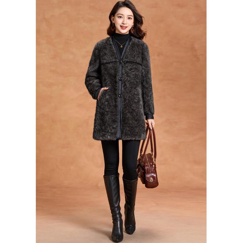 Kebeier Women's Elegant Thickened Faux Fur Mid-length Coat