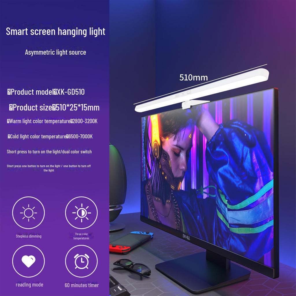 Asymmetrische LED-Augenschutz-Schreibtischlampe für Computerbildschirme