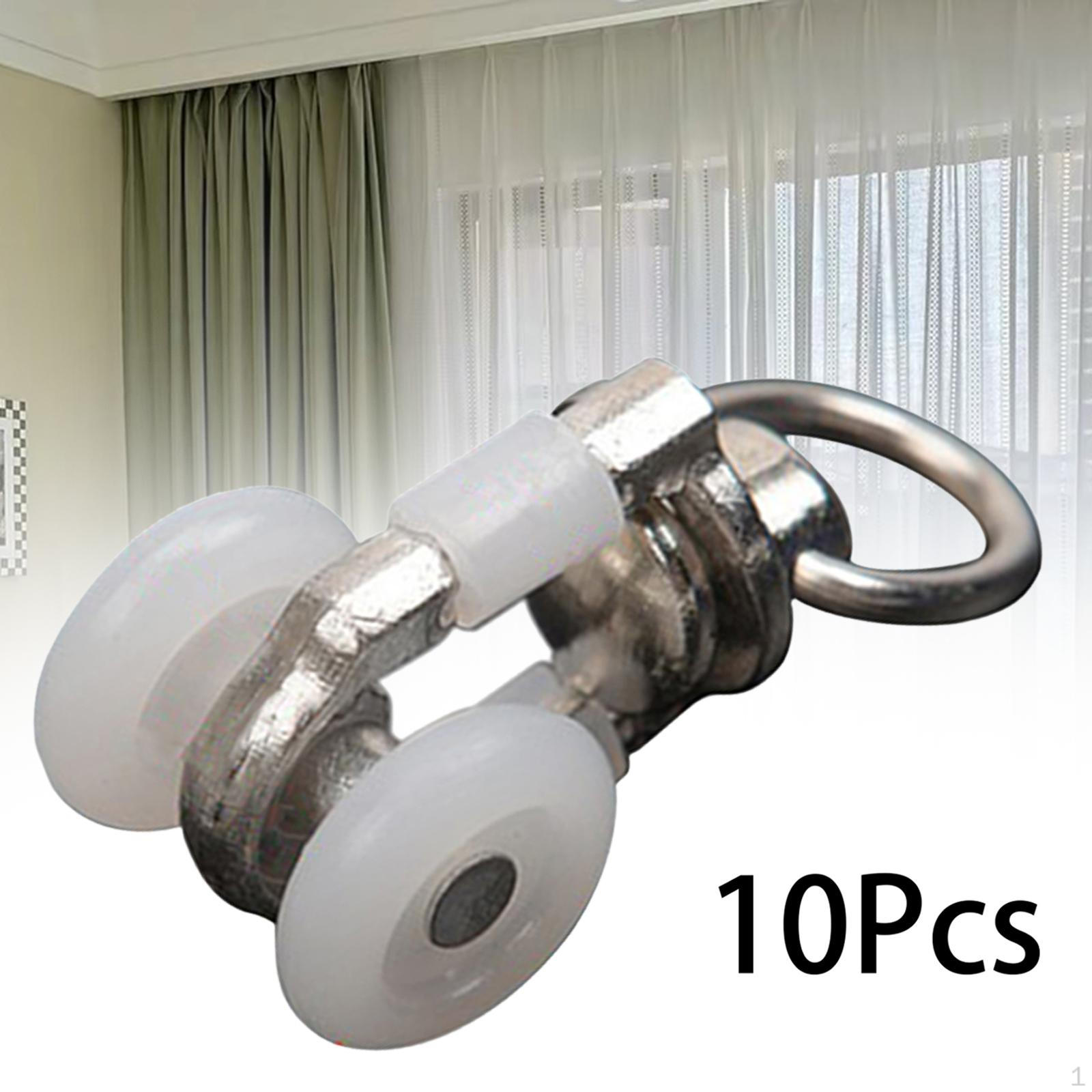 

10 Pieces Curtain Rail Track Pulley Gliders with Hooks Heavy Duty Sliding Glider for style A