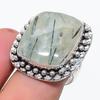 Natural Prehnite Gemstone Handmade 925 Sterling Silver Jewelry Ring Size 8 j0R14