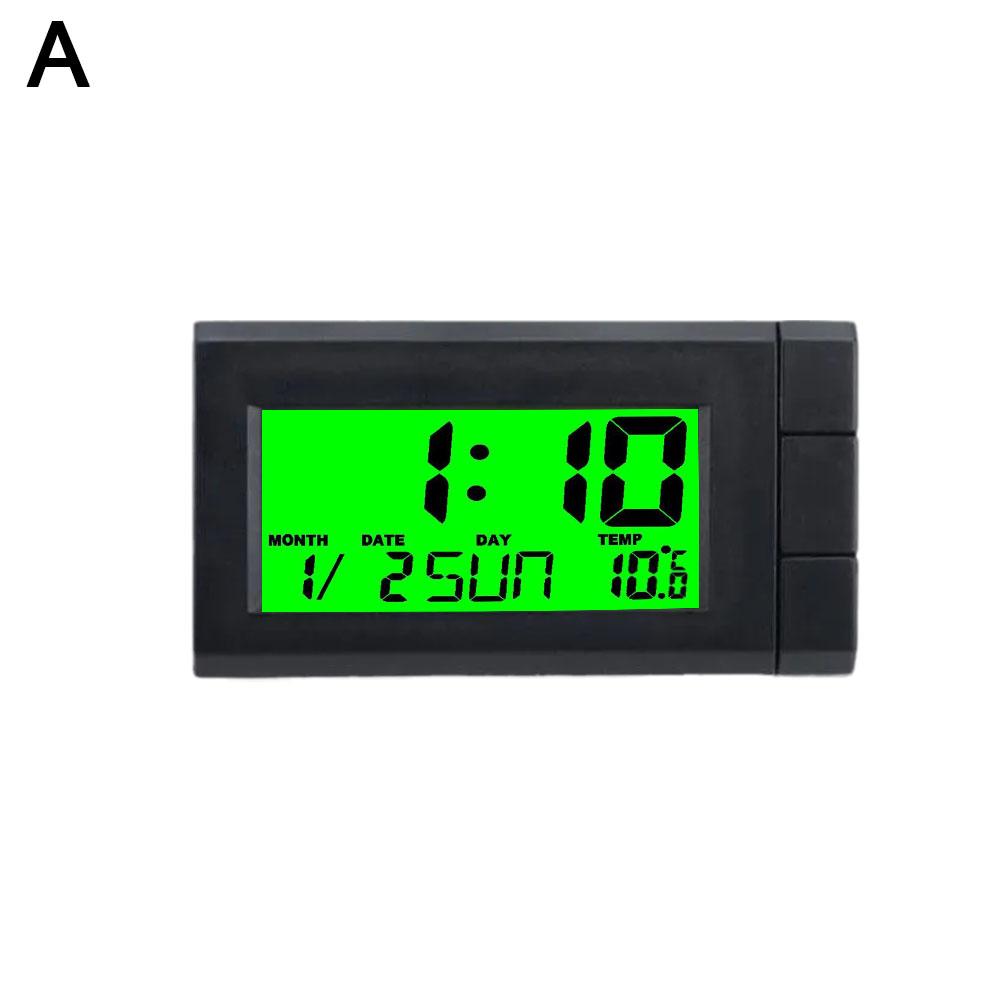 3 barvy Hodiny do auta Univerzální automobilové digitální hodiny 2 v 1 LCD displej Elektronická teplota Noctilucentní dekorace do auta