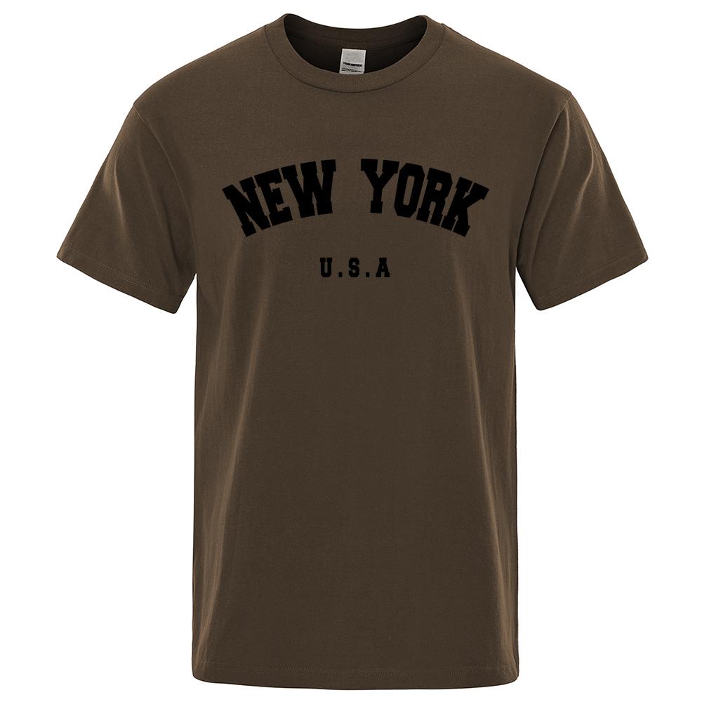 U.S.A New York City T Shirts Summer Cotton Tops Men's T-Shirt Short Sleeve Fashion Casual Men Streetwear O-neck Letter Tee Shirt