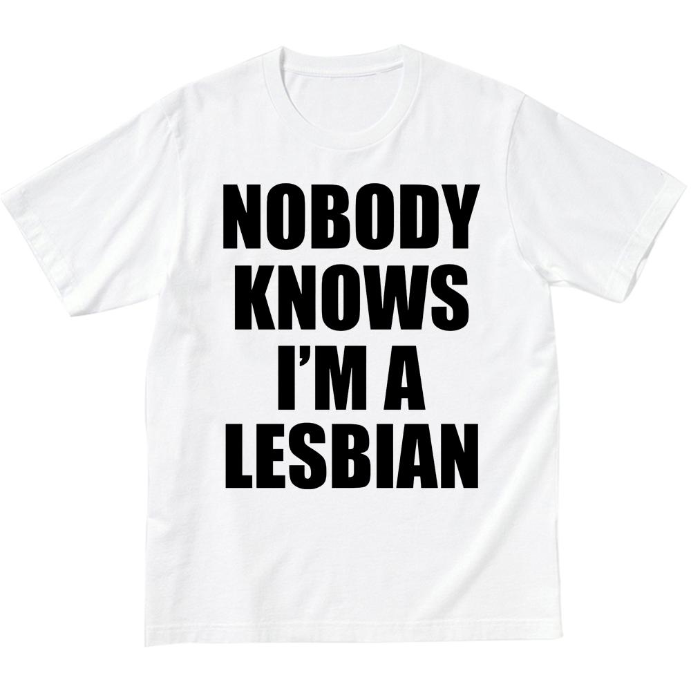 Nikdo neví, že jsem lesba Pánské a dámské ležérní volné tričko Top Trend Zábavné tričko Grafická trička Camisas Streetwear