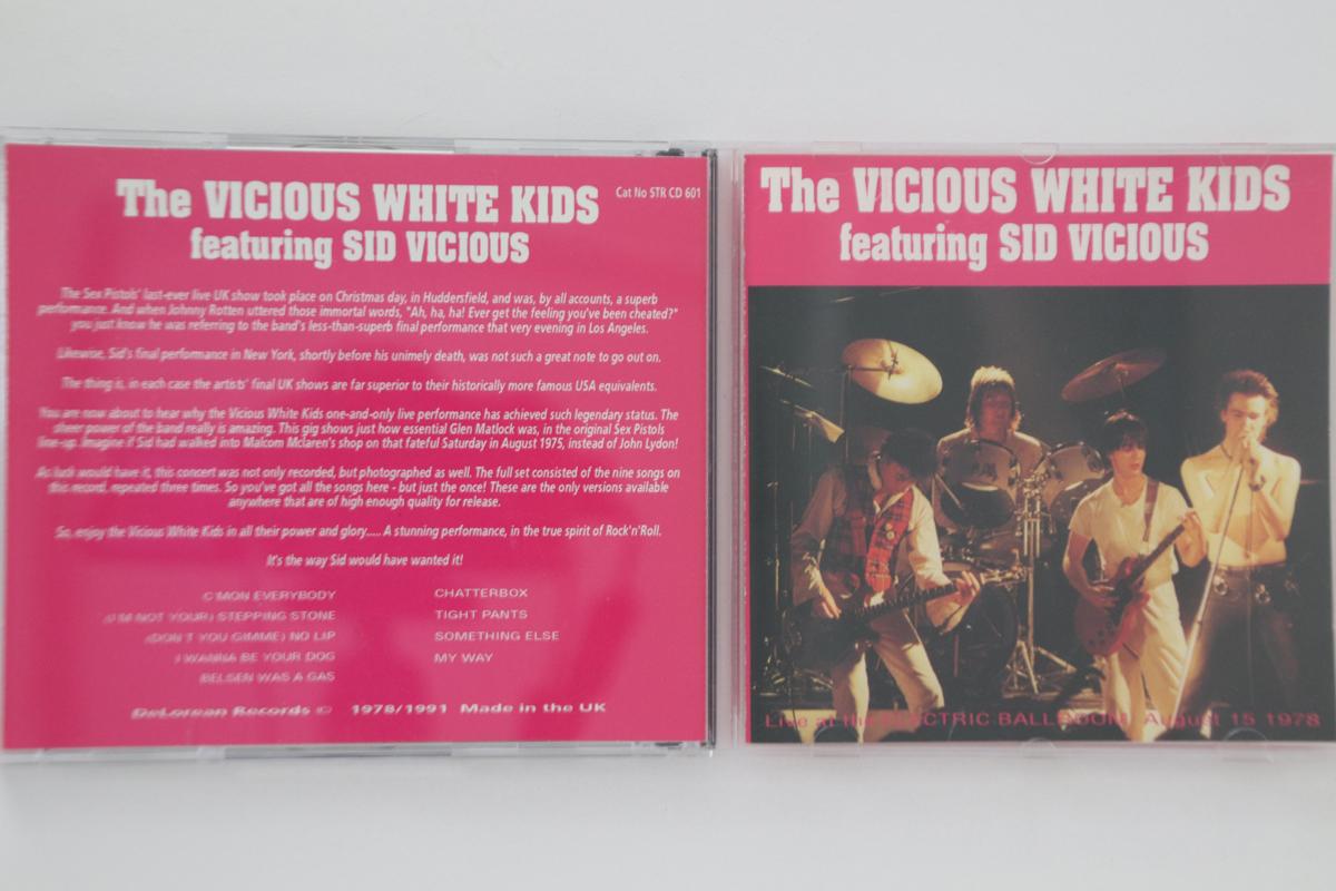 

CD VICIOUS WHITE KIDS, SID VICIOUS - Vicious White Kids STR601 DELOREAN UK Rock Used