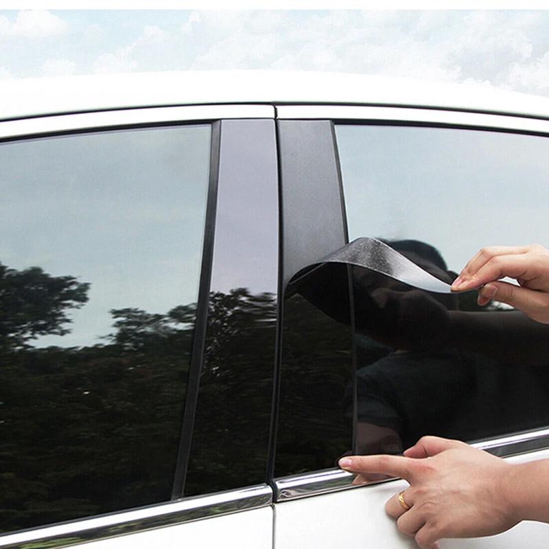 For Benz ML W164 2006-2011 Glossy Black PC Material Window Column Car Door Center B C Pillar Post Cover Trim Car Accessories