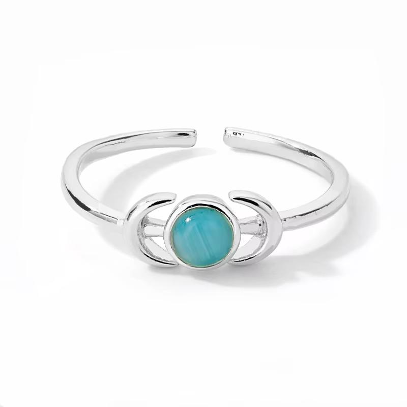 Glowstone Anillos Moon Sun Rings Elegant Women Vintage Gold Color Stainless Steel Mini Sunflower Ring Jewelry Christmas Gifts