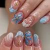 30-Piece Summer Style 3D Shell Press-on Nails, Medium-Long Almond Shape