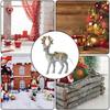 Weihnachtsrentierfiguren Innen-Weihnachts-Glitzerbeflockte Skulptur Festliche Statue Ornament für Sammler Fotografie Zuhause