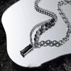 European and American Style Jewelry Zircon Pendant Necklace Titanium Steel Non-Fading Men's Trendy High-End Women's Niche Men's Accessories