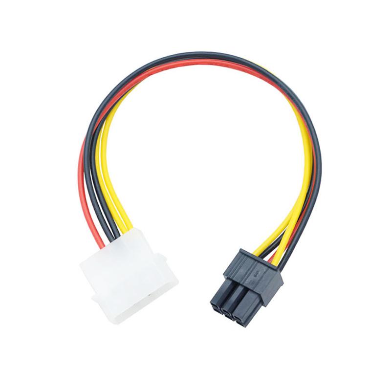Molex Big 4Pin to 6Pin Power Supply Cable Graphics Card Video Display Card Connect Wire for IDE Power Supply Adapter for PC