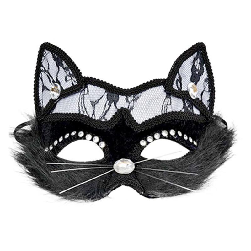 Кружевная маска кошки Хэллоуин Сексуальная кружевная маска-маскарад Лисья маска Вечеринка Ночь