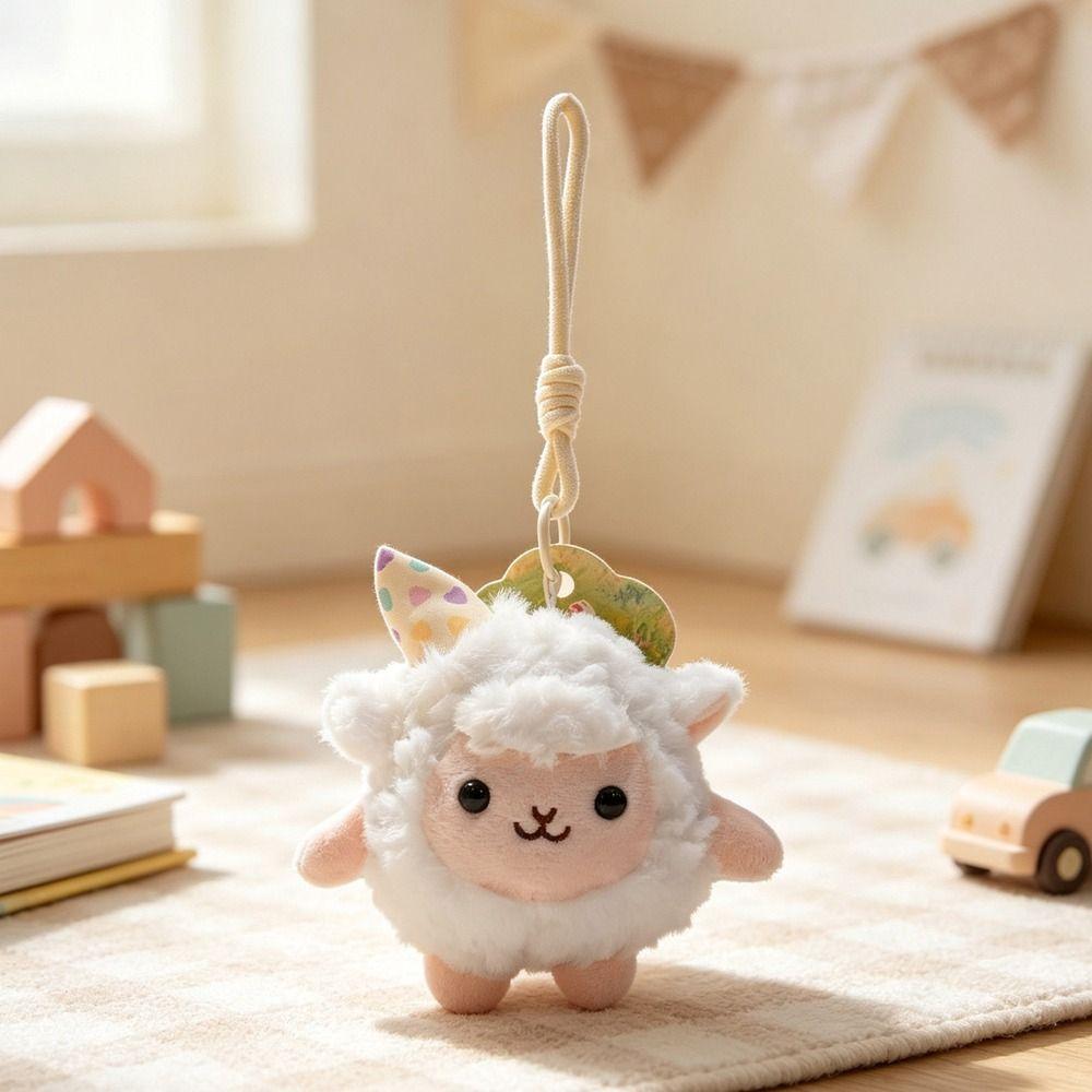 Ornaments Sheep Plush Doll Lamb New Year Fluffy Lamb Pendant Sheep Plush Keychain Birthday Party