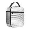 Bestselling White And Black Polka Dot Pattern Floral Camping Lunch Bag Bus Trip Reusable Lunch Bag