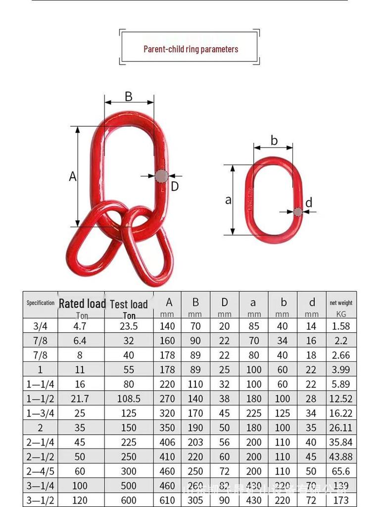 Lifting Chain Sling Set with Four Legs and Two Hooks - Grade 80 Manganese Steel Rigging