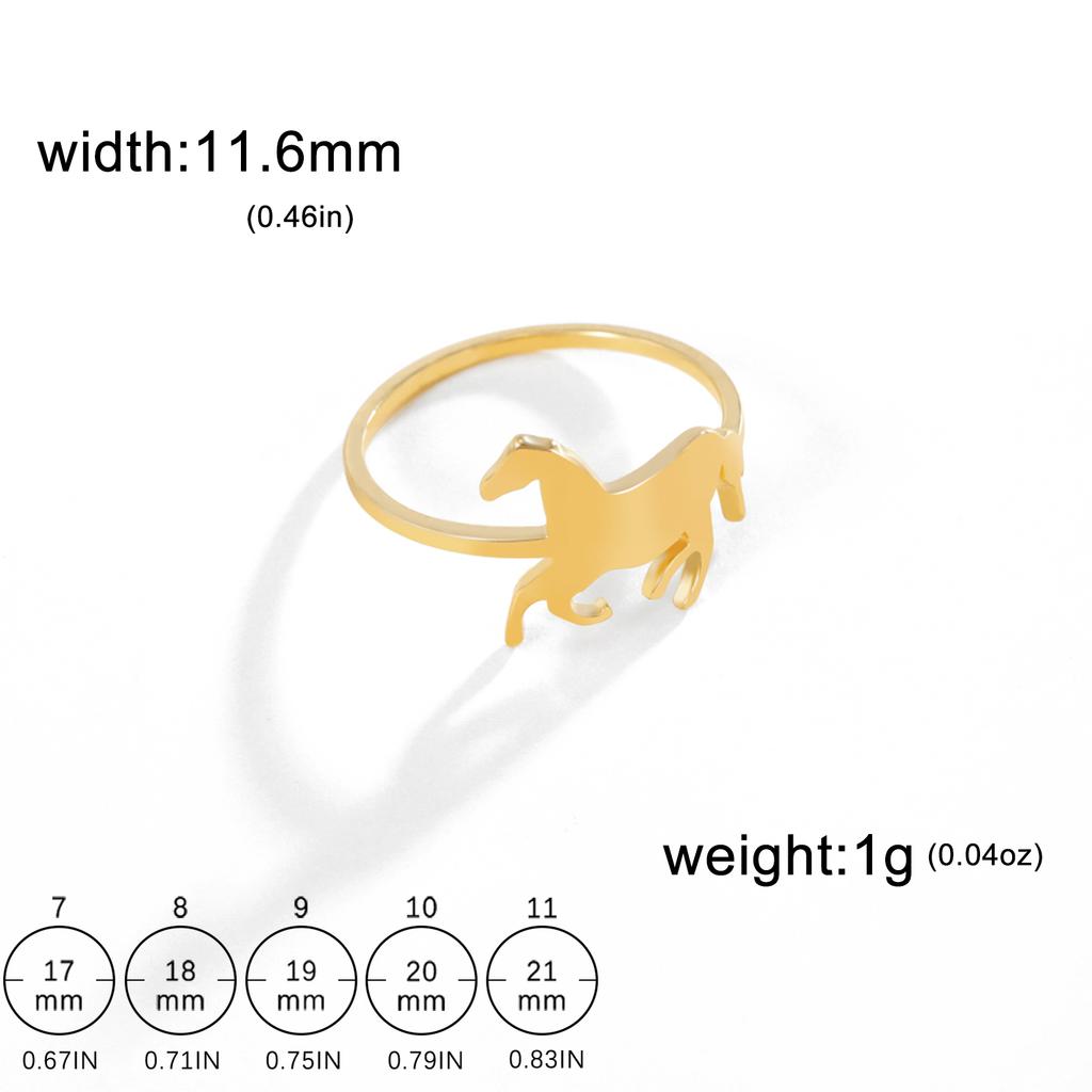 Cool Running Horse Ring Women Men Stainless Steel Finger Rings Animal Jewelry Friends Birthday Gift