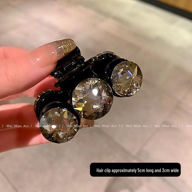 Elegant Rhinestone Pearl Claw Clip - Fashionable Half-Up Hair Accessory for Women