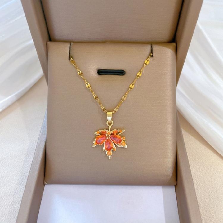 Contemporary Maple Leaf Pendant Necklace for Women Combining Nature's Charm With Modern Fashion Statement Pieces