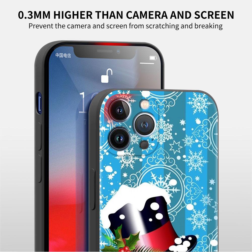 Carcasă de telefon moale cu om de zăpadă de Crăciun pentru iPhone 11 13 Pro Max 12 Mini 7 8 Plus SE 2020 X XS 6 6S 5 5S Funda Silicon spate capac Sac