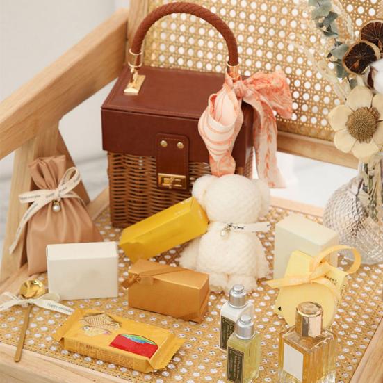 Gift Basket Woven Rattan Carrying Basket Handheld Candy Tote Basket Party Favor for Wedding