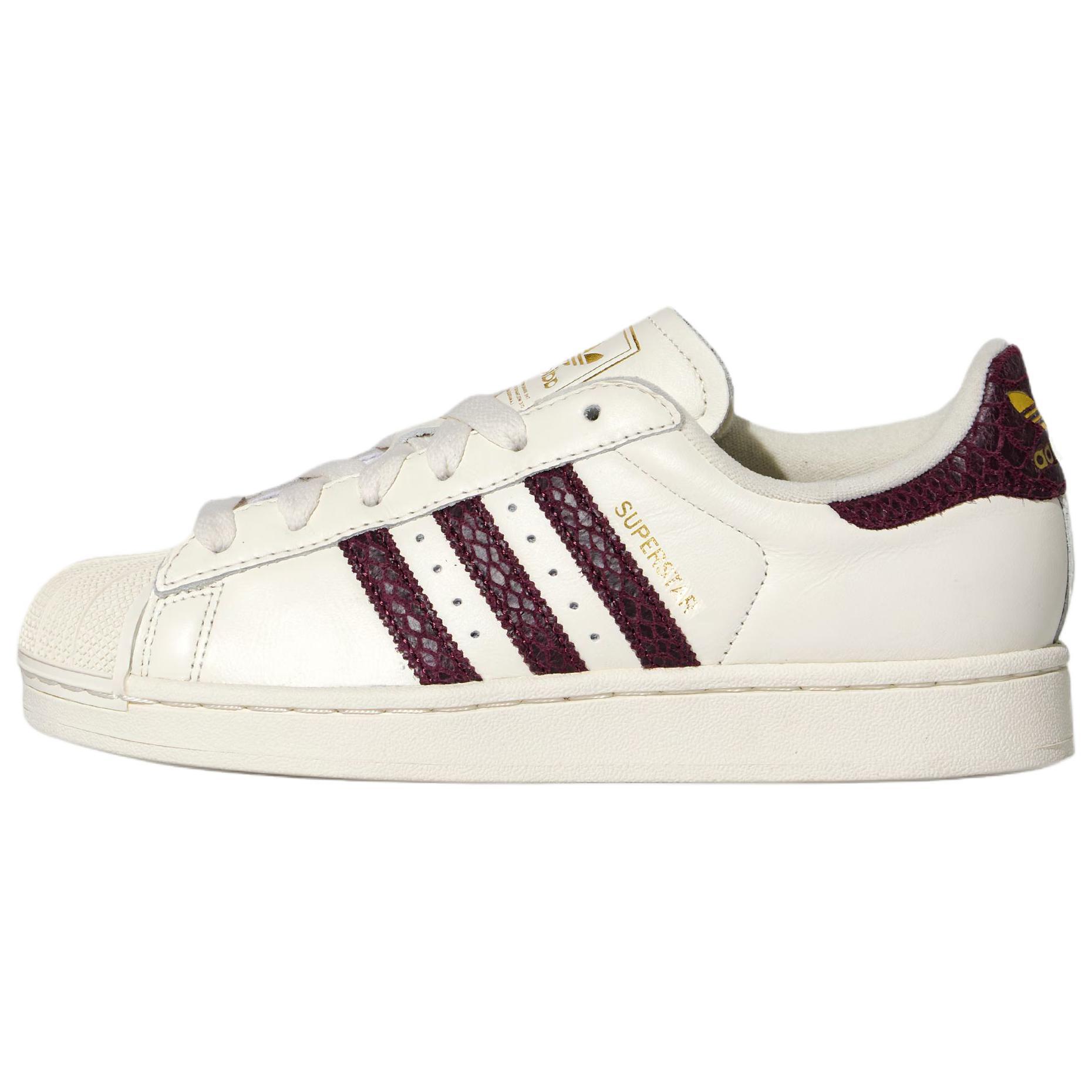 Adidas Originals Superstar 2 Comfortable Classic Sneakers Women Sneakers White Wine-Red KI3570 37⅓