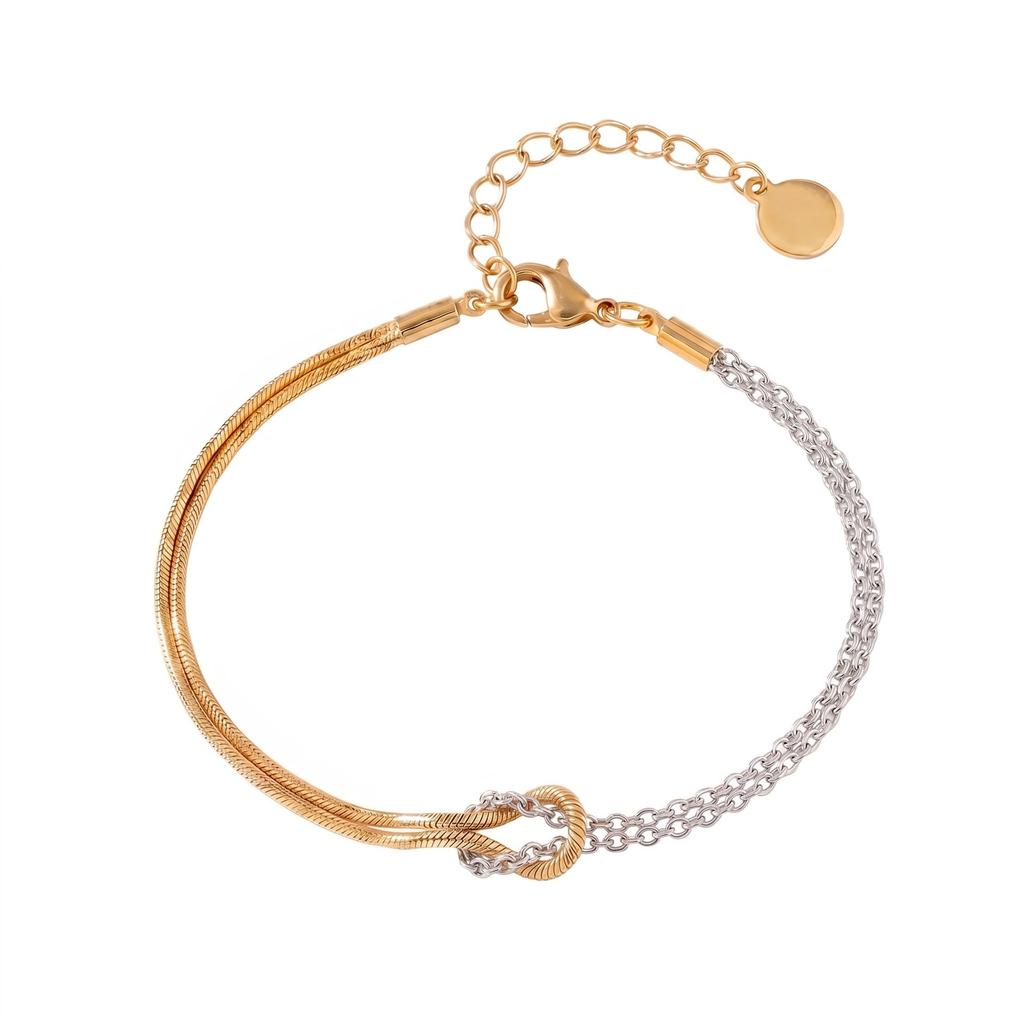 Fashionable Lady's Color-matched Patchwork Knotted Bracelet Chain - Stainless Steel Bracelet Factory