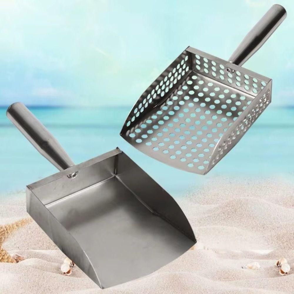 Stainless Steel Sand Sifter Handheld Beachcombing Scoop Clam Digging Shovel  Shell Collecting