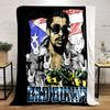 "Bad Bunny Design with Bunny Icons" Patterned Flannel Blanket Perfect for the Bedroom Living Room, Sofa, or a Little Nap