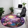 1PC Floral Sunset Office Round Area Rug, Indoor Mat Suitable ForOffice, Under Office Chairs Bedroom Living Room Home Decor, Room Deco f010