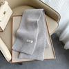 New Autumn and Winter Knitted Scarf Women's Fashion Classic Solid Color Versatile Scarf Simple Korean Version Thickened Warm Small Scarf