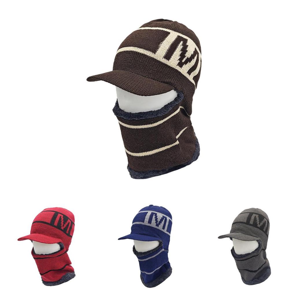 Winter Knitted Beanie Hat With Neck Warmer For Outdoor Sports And Casual Wear