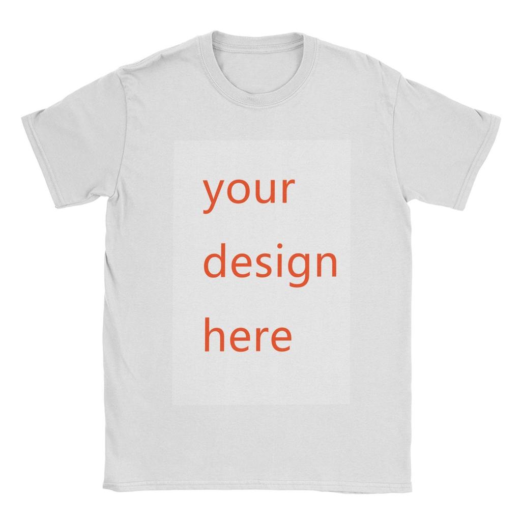 DIY YOUR LOGO Customized Your OWN Design T Shirts Men 100% Cotton Double Print T-Shirts Round Collar Tee Shirt New Clothes