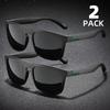 2PCS Fashion Square Polarized Sunglasses Men Vintage Plastic Male Sun Glasses Women Stylish Black Sport Shades UV400