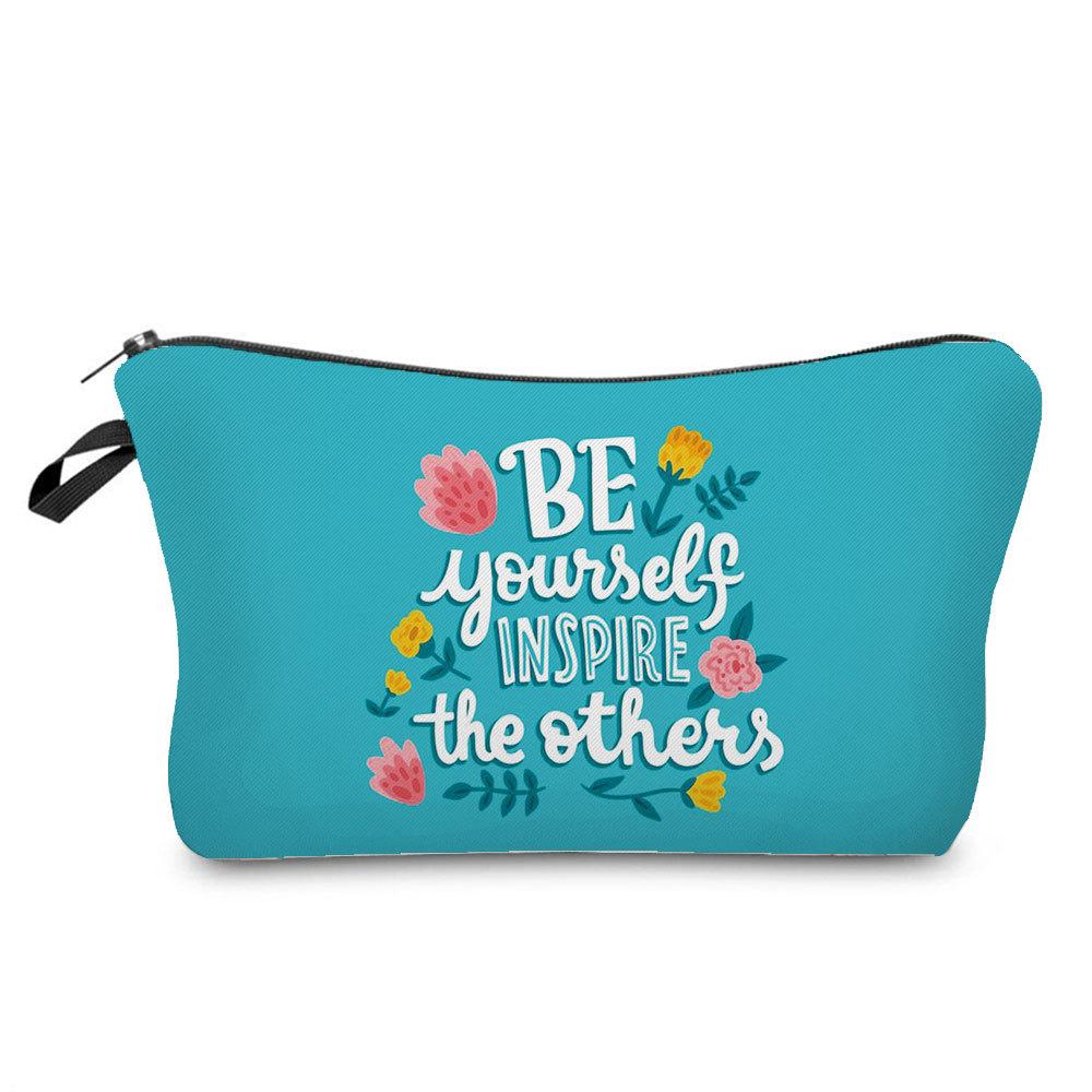 Women Flower Print Cosmetic Bag Toiletries Organize Travel Storage Case 6778