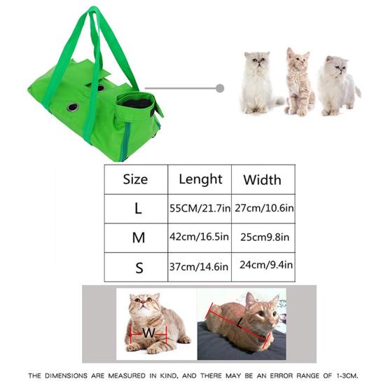 Cat Pouch Carrier Backpack Adjustable Pet Sling Bag with Storage Pocket for Grooming Vet Visits Medication Administration Dental Care Nail Trimming