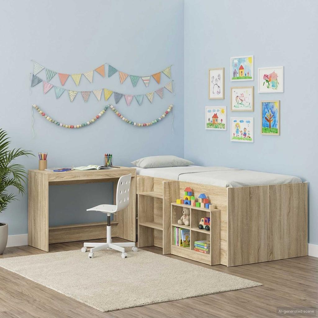 Bed Desk in Sonoma Oak Particleboard 100 x 45 x 75 cm