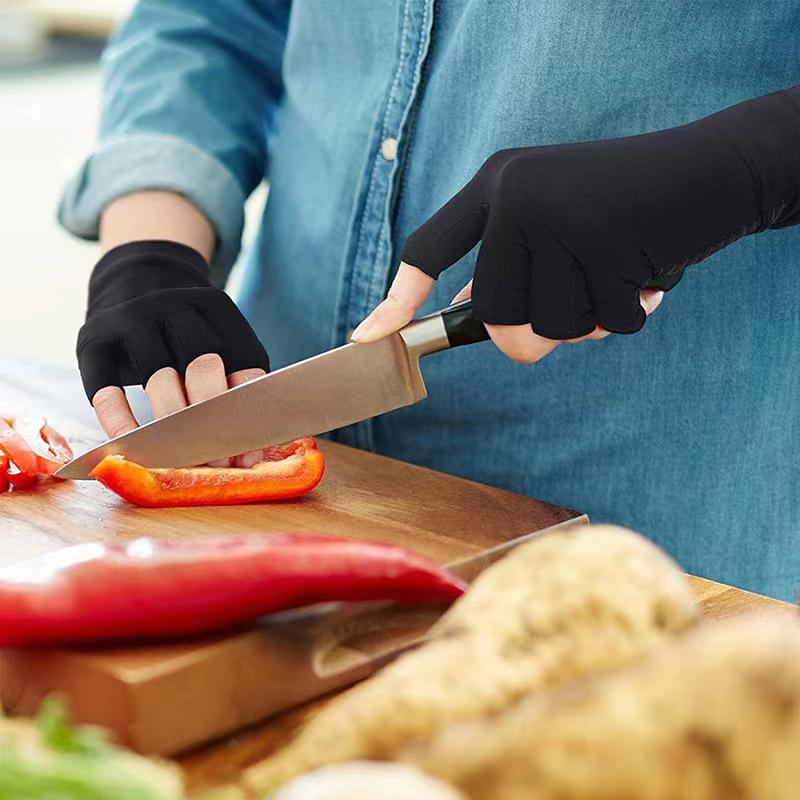Kupferfaser Sommer Fahrradhandschuhe - Halbfinger, Hohe Elastizität, Rutschfest, Atmungsaktiv, Leicht für Sport, Angeln und Fahren.