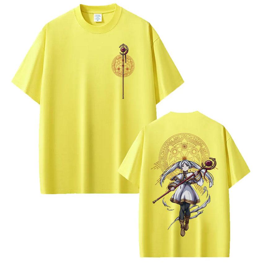 Anime Frieren Beyond Journeys End Frieren T-shirt Manga Sommar T-shirt Herr Dam Mode Kortärmad Bomull Lös T-shirt