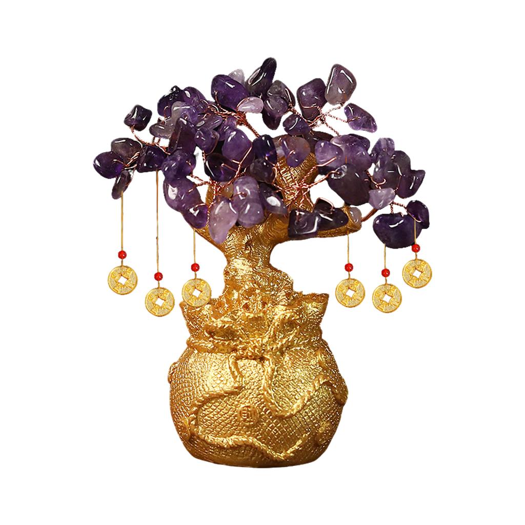 Crystal Money Tree Feng Shui Ornament - Home And  Gemstone Jewelry For Attracting Wealth