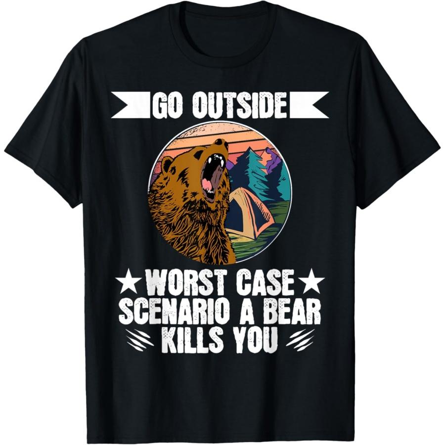 

Camping Hiking Ich hasse Leute Ich esse Leute Funny Bear T-Shirt XXXXXL чорний