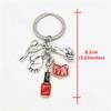 Fashion Nail Art Key Chain Vintage Style Mini Nail Art Nail Polish Keyring Scissors Keychains