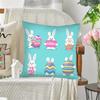 Pcs Easter Pillow Covers 18 X 18 Inches - Easter Series Cushion Cover Case Pillow Zippered Square Pillowcase