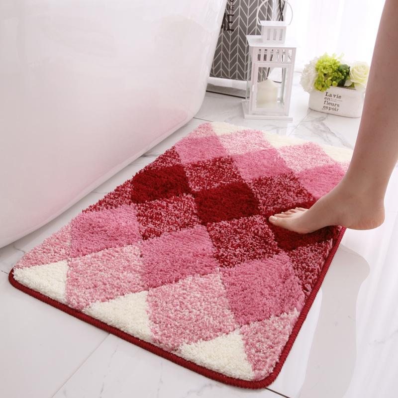 Gradual change flocking home floor mat carpet toilet bathroom non-slip mat entry porch absorbent foot pad non-slip absorbent