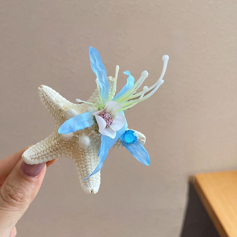 Große Farbverlauf Seidenrose Haarspange - 3D Blumendesign für Frauen, Perfekt für Fotos am Meer