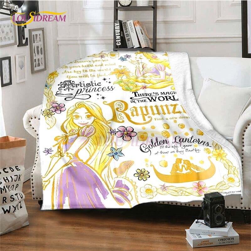 Mooie Prinses Rapunzel Cartoon Deken Anime Plaid Dekens voor Bedden Banken Queen Size Zachte Beddengoedhoes Huisdecoratie Kinder Cadeau