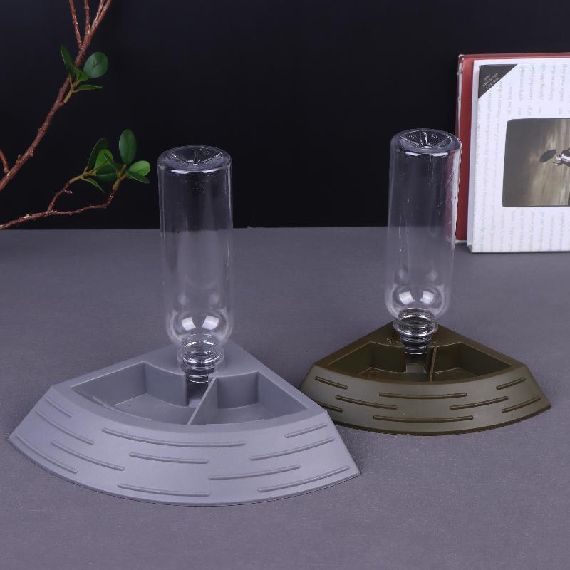 2-in-1 Automatischer Reptilienfutterautomat Eidechsen Wassernapf Eckschale mit Wasserflasche für Haustier Schildkröte Bartagame Leopardgecko Eidechse