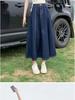 Women's High Waist A-Line Denim Midi Skirt - Slim, Fashionable, and Loose Big Swing Style for Summer