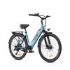 26 Inch Hillmiles Milecity 1 Electric City Bike, 250W Motor, 36V 13Ah Removable Battery, 80km Range, 7 Speed Commuter EBike, Blue