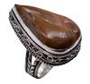 Noreena Jasper Natural Gemstone Silver Plated Ring US Size-7.5" R 441