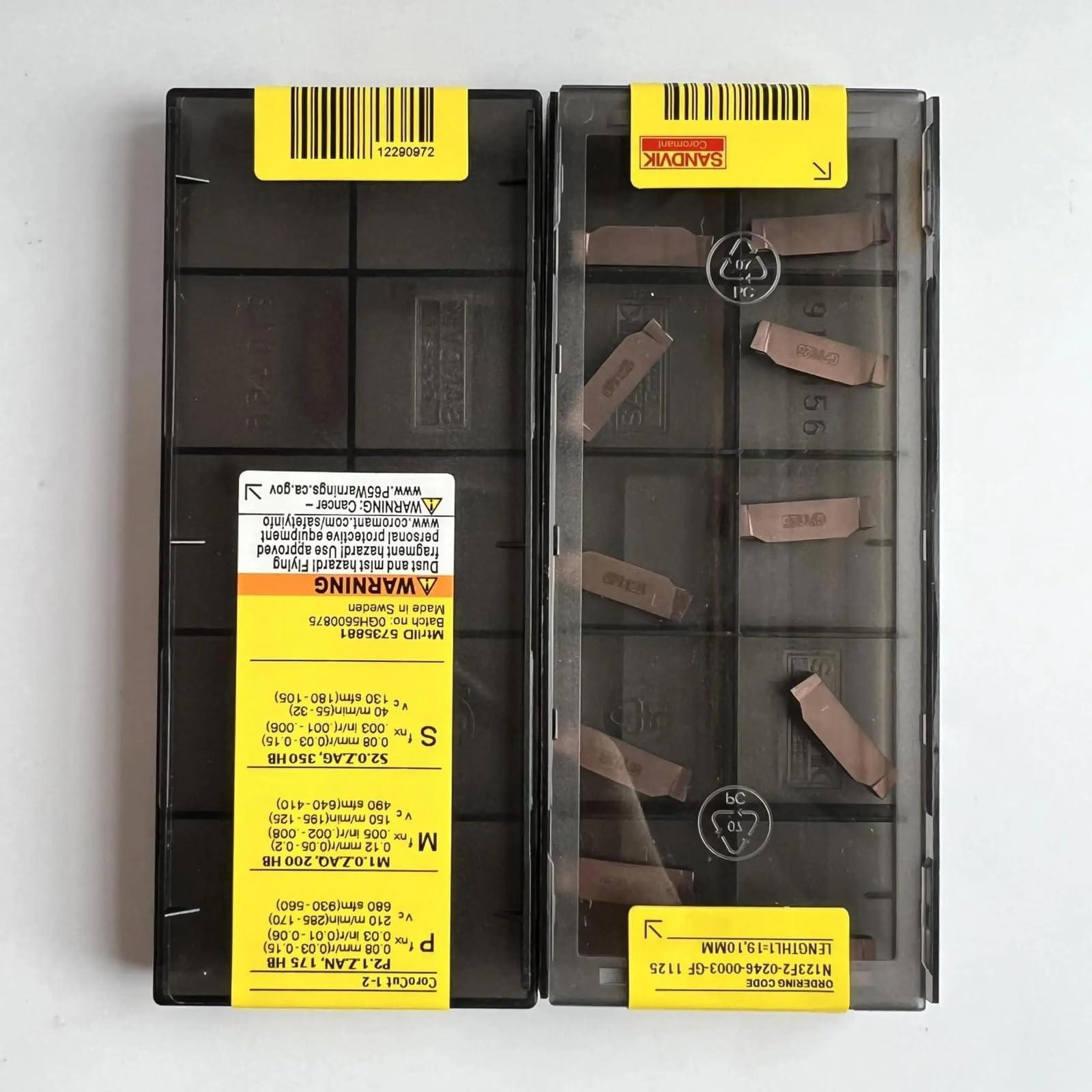 

Original Sandvik / N123F2-0246-0003-GF 1125 / CNC lathe carbide blade 10 PCS