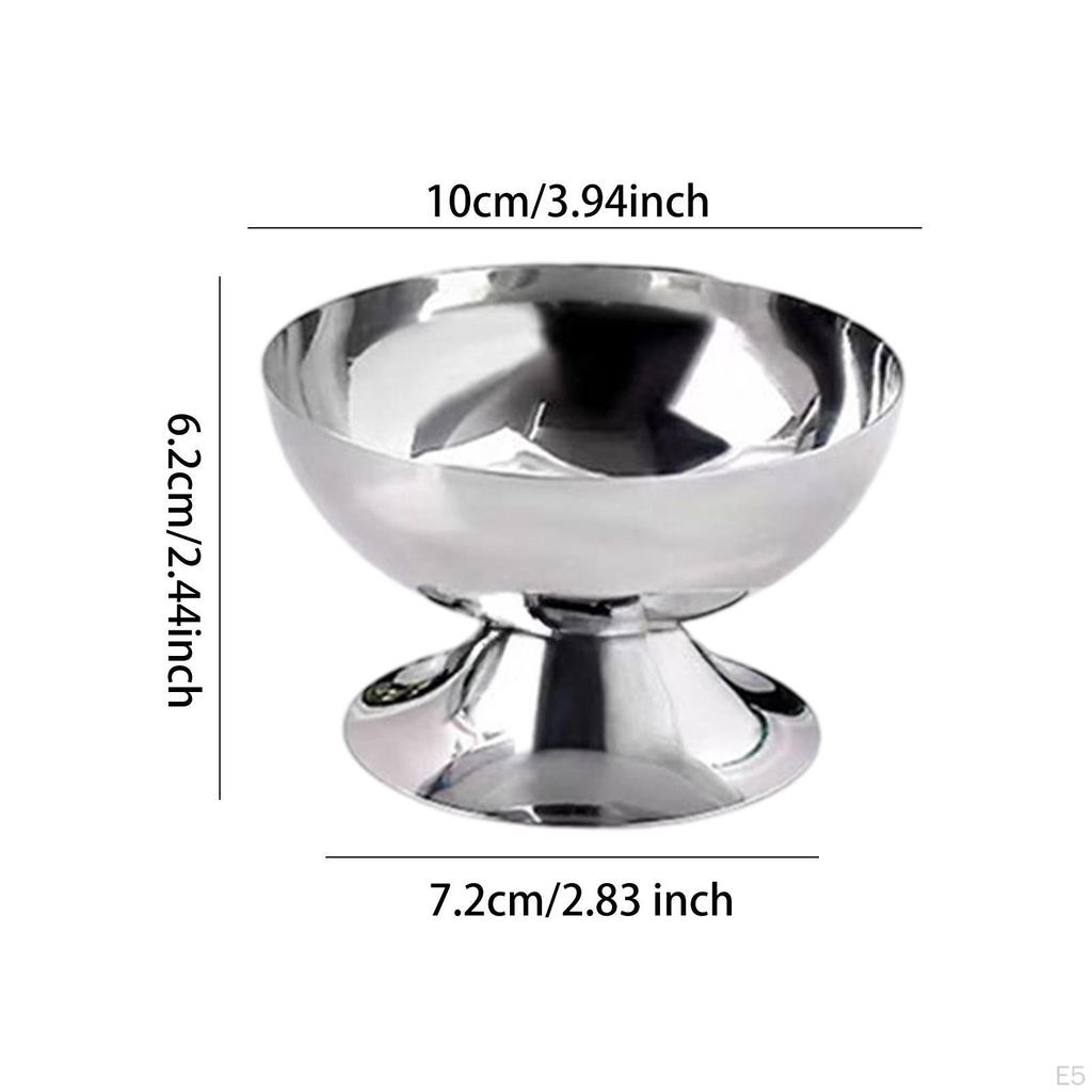 Bowl By of Stainless Steel Dessert Round Foot Cocktail for Cereal